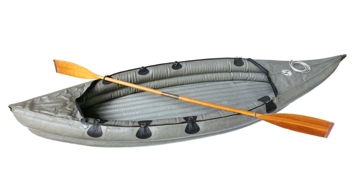 Mit Stickstoff befülltes Schlauchboot Semperit Libelle (1960): Mit Stickstoff befülltes Schlauchboot Semperit Libelle (1960)