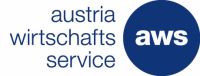 Schriftzug "austria wirtschafts service aws" in Blau auf weißem Hintergrund